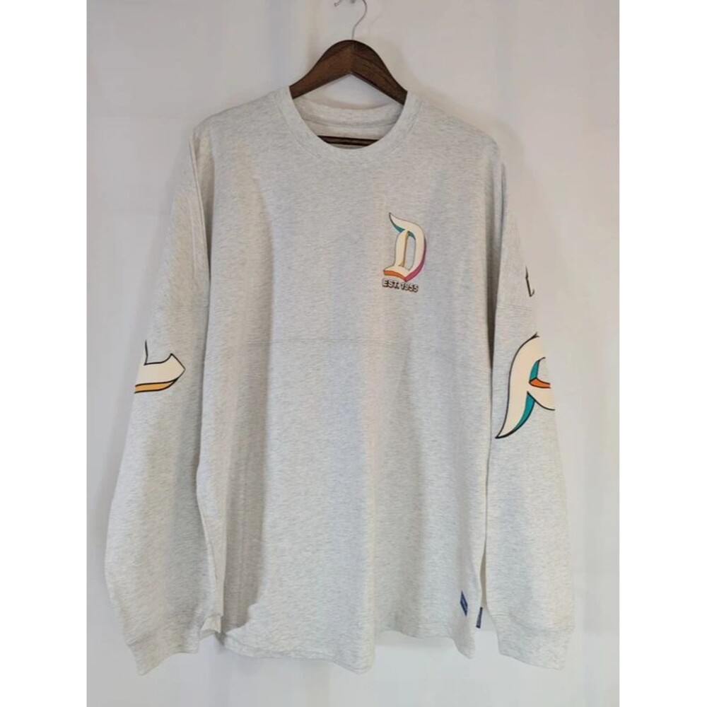 NWT Disneyland Resort Spirit Jersey Heathered Gray Colorful Lettering XL New